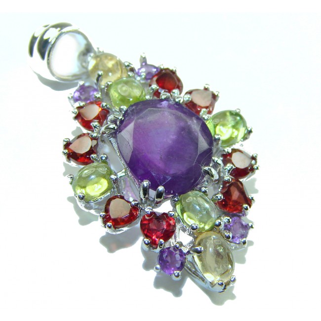 Vintage Design 11.6 carat Amethyst .925 Sterling Silver handcrafted Pendant