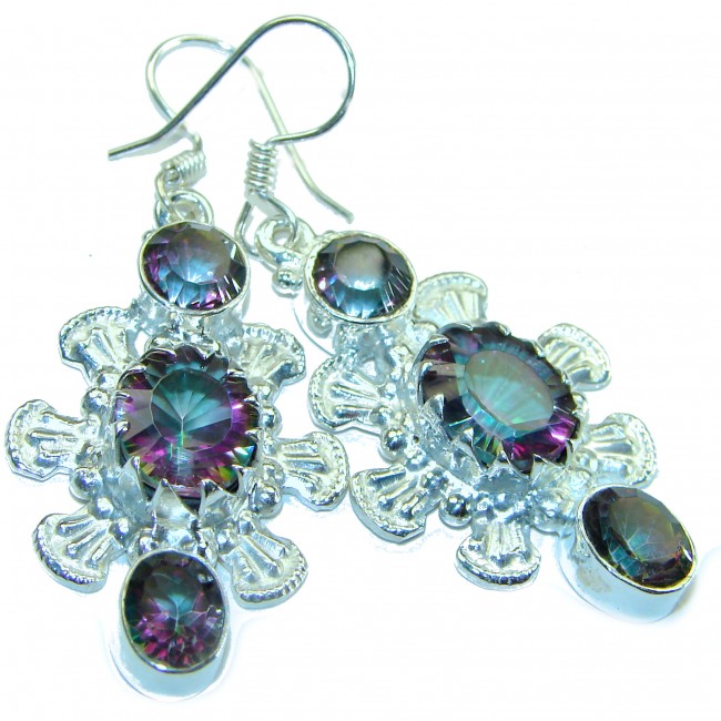 Mystical Eye Rainbow Magic Topaz .925 Sterling Silver earrings