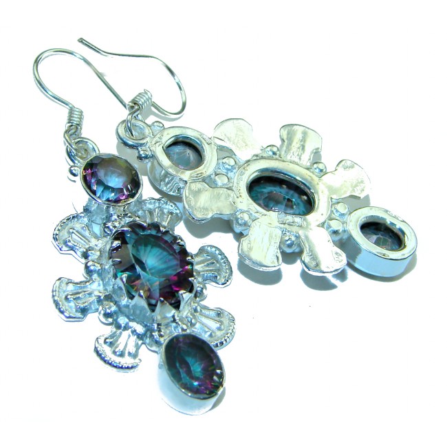 Mystical Eye Rainbow Magic Topaz .925 Sterling Silver earrings