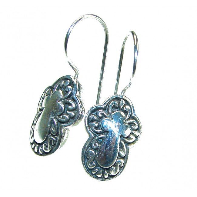 Holly Cross .925 Sterling Silver Bali handmade earrings