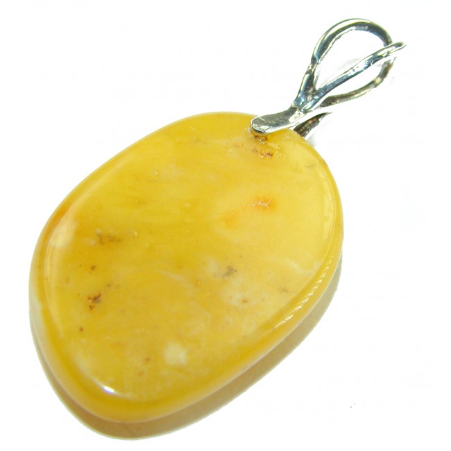 Honay Drop authentic Baltic Amber .925 Sterling Silver handmade Pendant