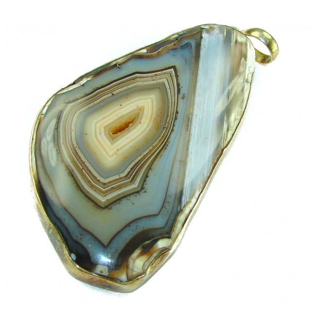 Perfect quality 70.8 grams Botswana Agate .925 Sterling Silver handmade Pendant