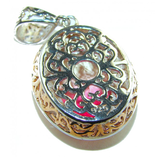 Beautiful Nature 9.2 Pink Tourmaline 14K Gold over .925 Sterling silver handcrafted pendant