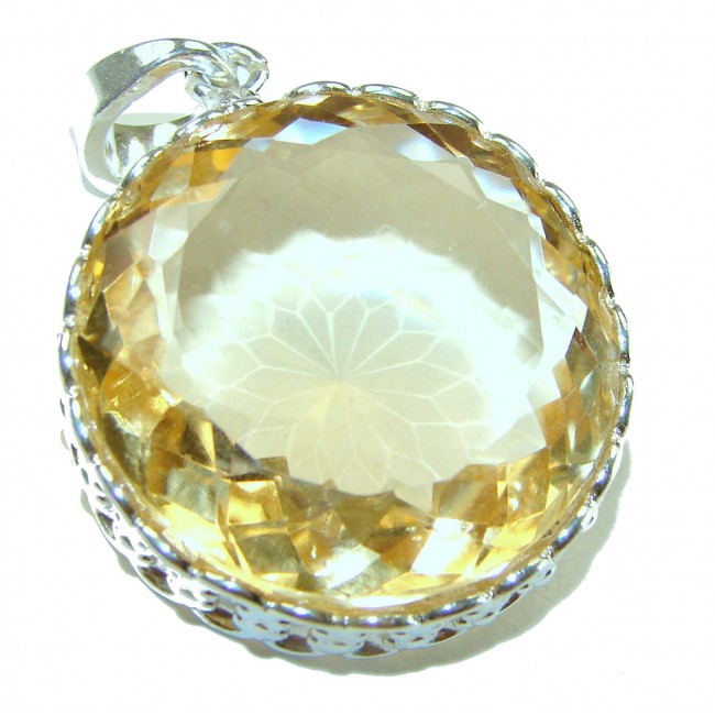 Golden Sun 29.3 carat Lemon Quartz .925 Sterling Silver handcrafted pendant