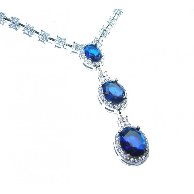 Luxurious 11.4 carat Sapphire .925 Sterling Silver handcrafted necklace