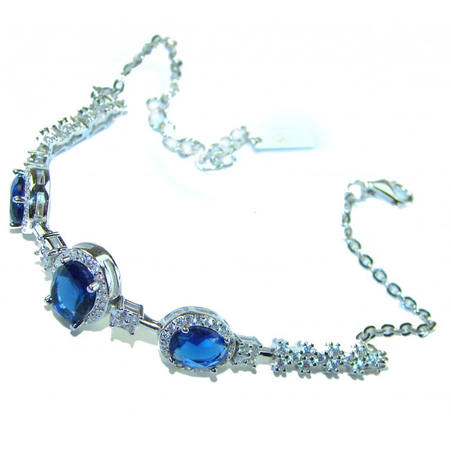 Luxurious 3.4 carat Sapphire .925 Sterling Silver handcrafted Bracelet