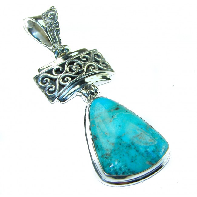 Rare Arizona Beauty Natural Turquoise .925 Sterling Silver handmade pendant