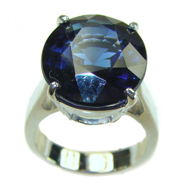 Divine Fire 9.8 carat London Blue Topaz .925 Sterling Silver handcrafted Ring size 5 3/4