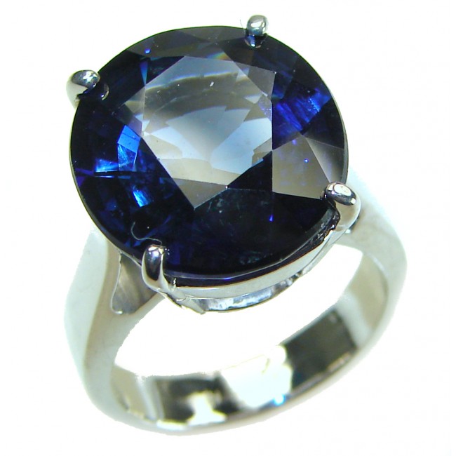 Divine Fire 9.8 carat London Blue Topaz .925 Sterling Silver handcrafted Ring size 5 3/4