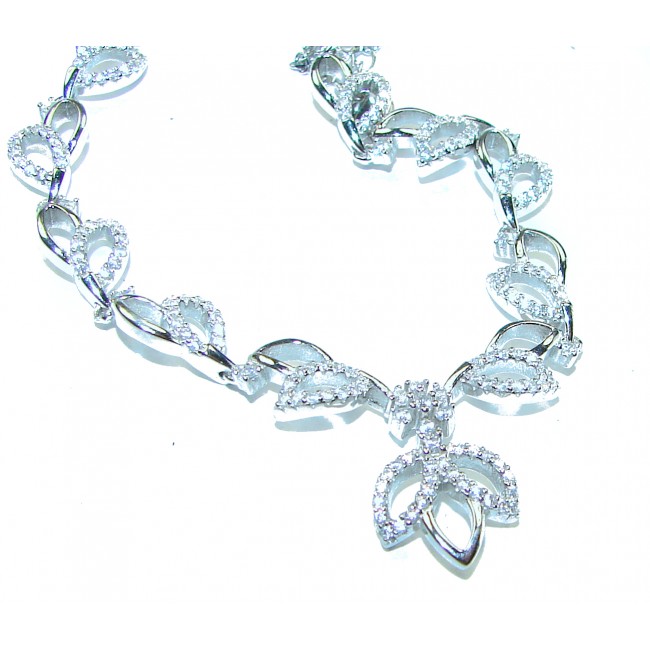 Exclusive 24.5 carat White Topaz .925 Sterling Silver handcrafted necklace