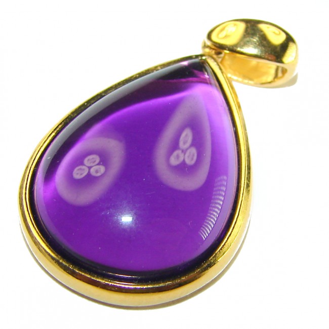 Beautiful Simplicity 14.5 carat Amethyst 14K Gold over .925 Sterling Silver handcrafted Pendant