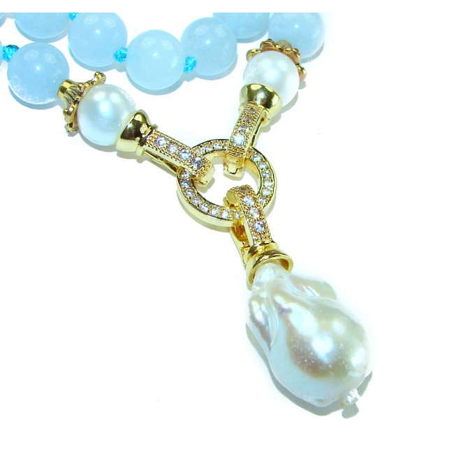 Ocean Breeze authentic Aquamarine 14k Gold over .925 Sterling Silver handcrafted necklace