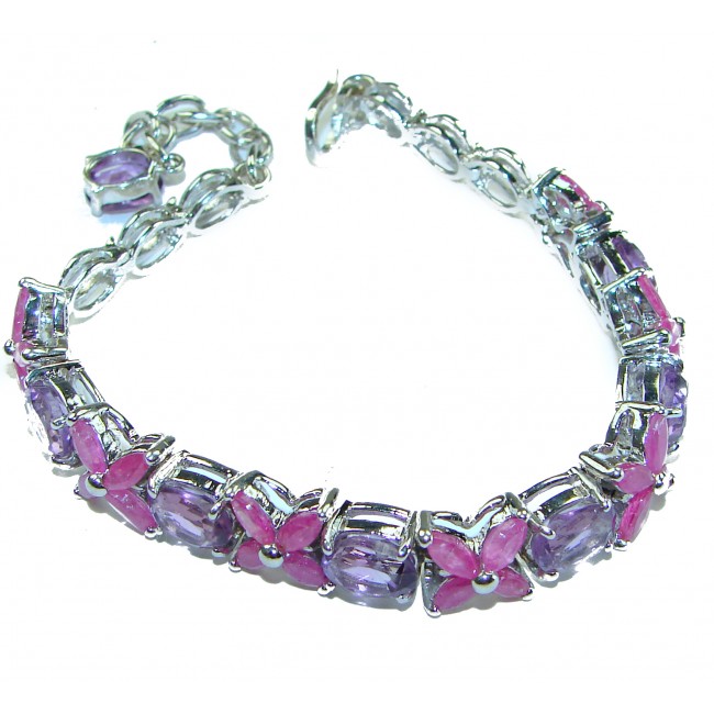 Luxurious design 39.9 carat Authentic Amethyst .925 Sterling Silver handcrafted Bracelet