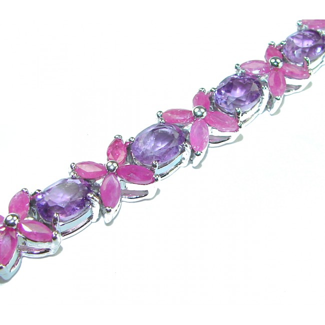 Luxurious design 39.9 carat Authentic Amethyst .925 Sterling Silver handcrafted Bracelet