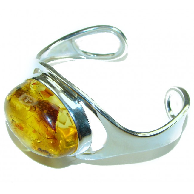 Classy Design Genuine AAAAA QUALITY Baltic Amber .925 Sterling Silver handamde Bracelet / Cuff