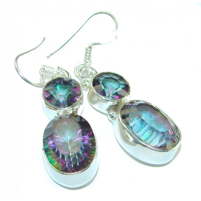 Mystical Eye Rainbow Magic Topaz .925 Sterling Silver earrings