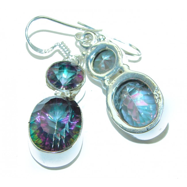 Mystical Eye Rainbow Magic Topaz .925 Sterling Silver earrings