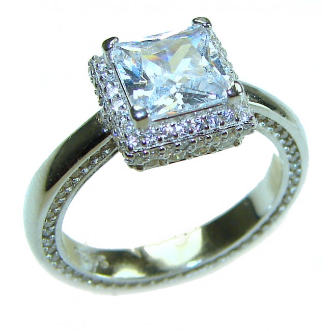 Spectacular 4.5 carat White Topaz .925 Sterling Silver stack up ring size 7 1/4