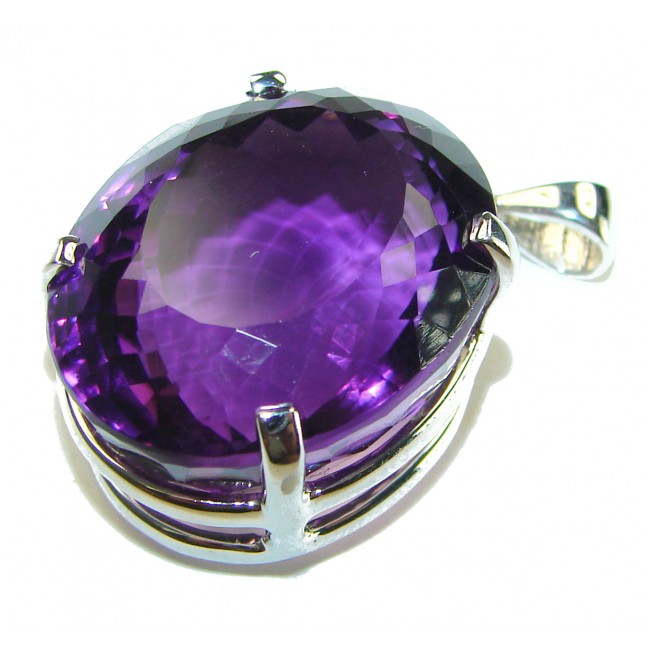 Beautiful Simplicity 25.5 carat Amethyst .925 Sterling Silver handcrafted Pendant