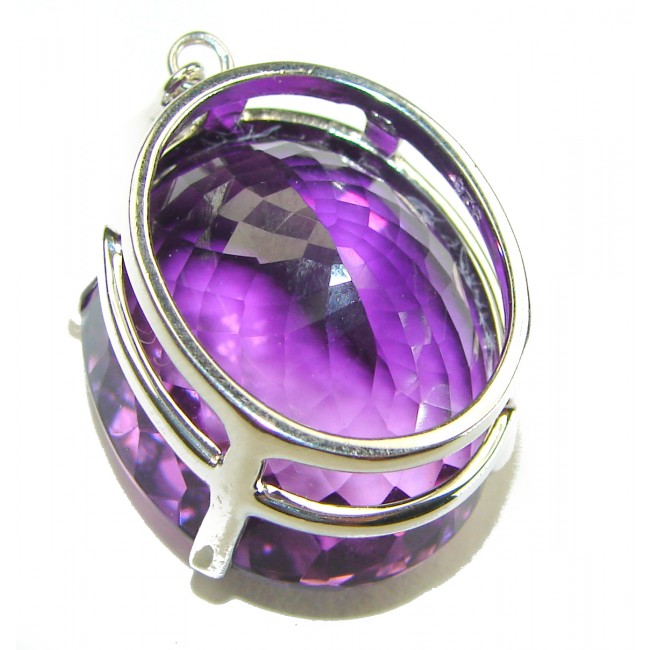 Beautiful Simplicity 25.5 carat Amethyst .925 Sterling Silver handcrafted Pendant