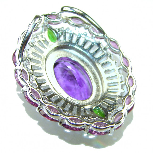 Vintage style 8.2 carat natural Amethyst .925 Sterling Silver handcrafted Pendant