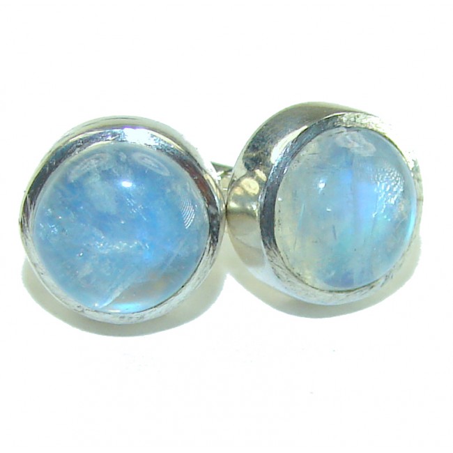 Great Rainbow Moonstone .925 Sterling Silver handcrafted Earrings