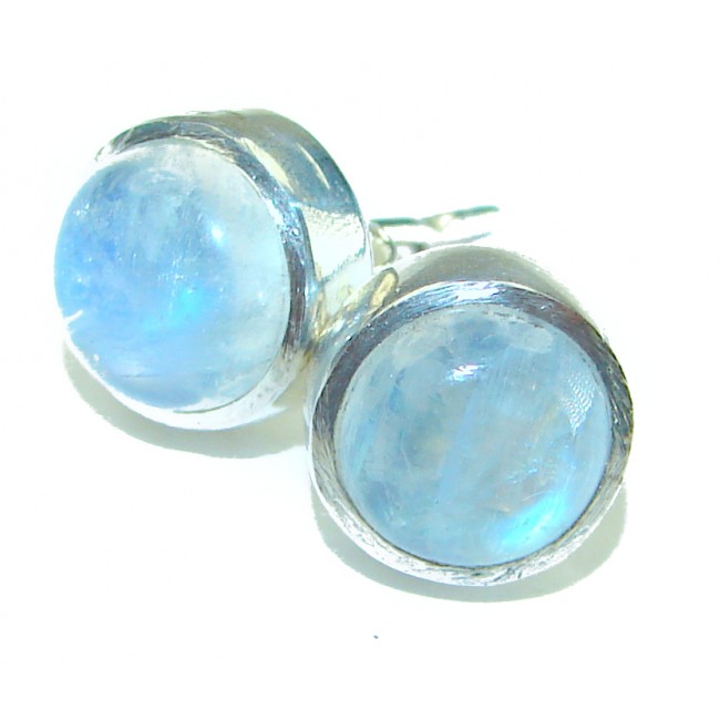 Great Rainbow Moonstone .925 Sterling Silver handcrafted Earrings