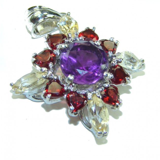 Vintage Design 15.2 CARAT Amethyst .925 Sterling Silver handcrafted Pendant