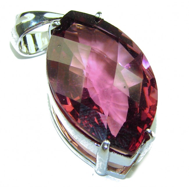 Purple Treasure Marquise cut 22.8 carat Amethyst .925 Sterling Silver handcrafted Pendant