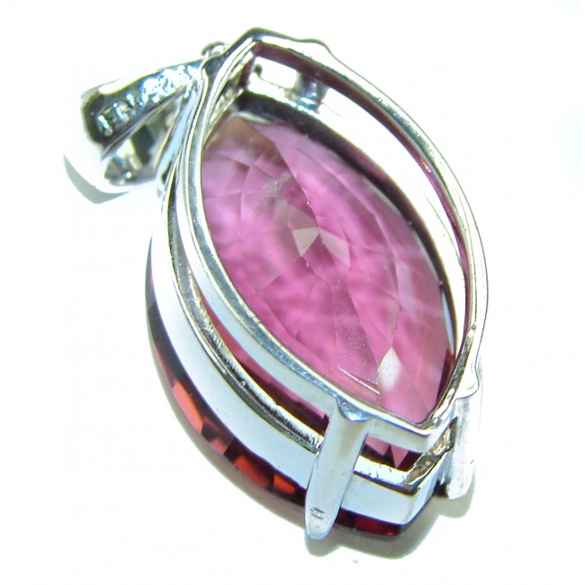 Purple Treasure Marquise cut 22.8 carat Amethyst .925 Sterling Silver handcrafted Pendant