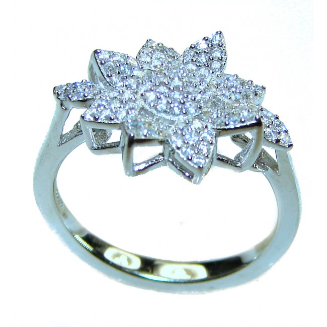 Dazzling Star Exclusive White Topaz .925 Sterling Silver handcrafted ring size 7 1/4