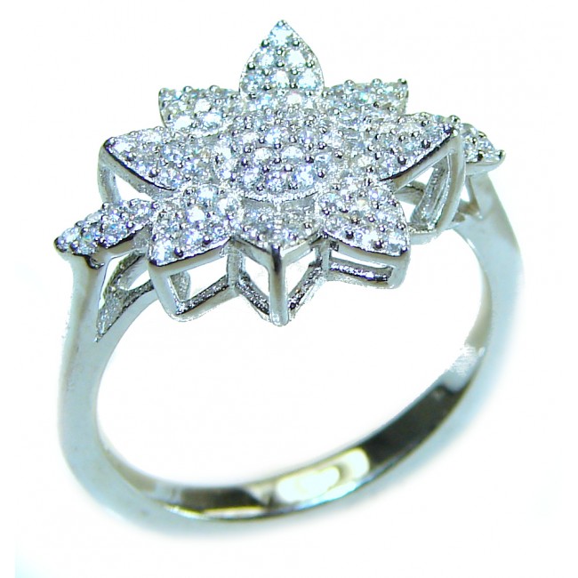 Dazzling Star Exclusive White Topaz .925 Sterling Silver handcrafted ring size 7 1/4