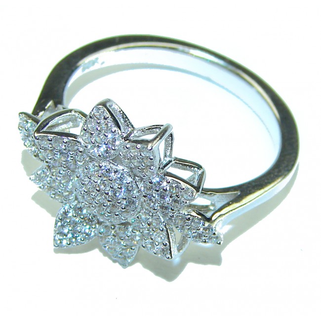 Dazzling Star Exclusive White Topaz .925 Sterling Silver handcrafted ring size 7 1/4