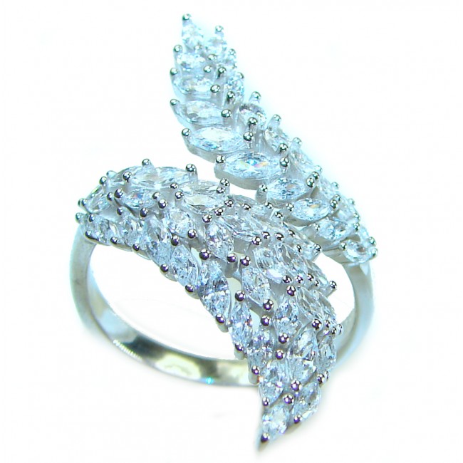 Dazzling Star Exclusive White Topaz .925 Sterling Silver handcrafted ring size 8