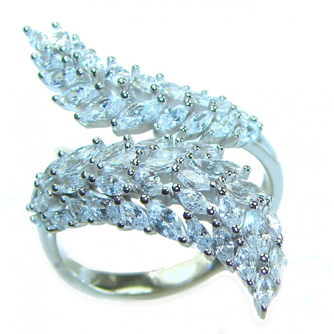 Dazzling Star Exclusive White Topaz .925 Sterling Silver handcrafted ring size 8