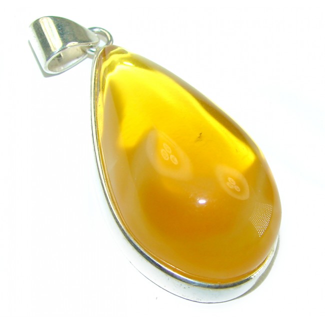 Large Honay Drop authentic Baltic Amber .925 Sterling Silver beautifully handcrafted Pendant