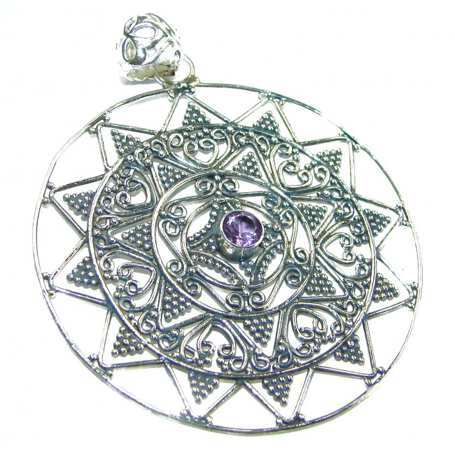 Purple Treasure Amethyst .925 Sterling Silver BALI handcrafted Pendant