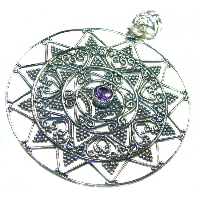 Purple Treasure Amethyst .925 Sterling Silver BALI handcrafted Pendant