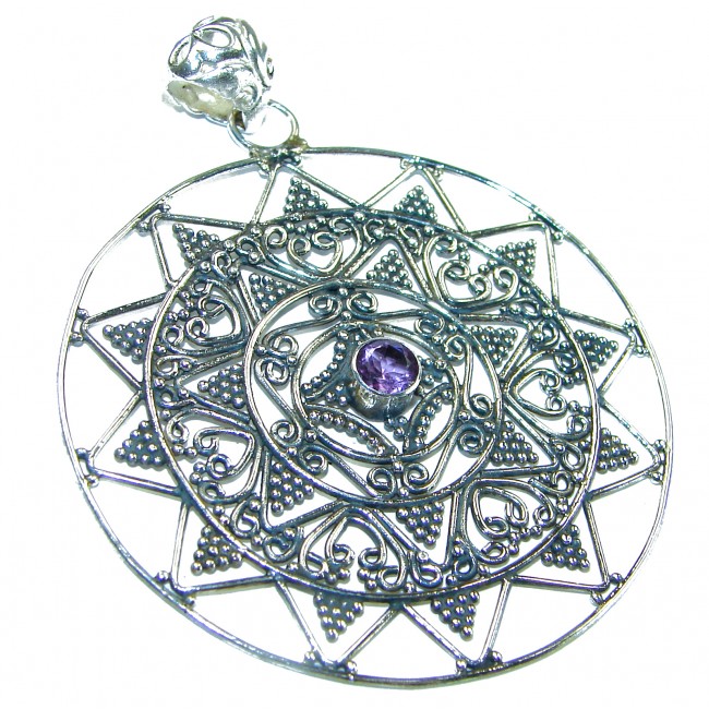 Purple Treasure Amethyst .925 Sterling Silver BALI handcrafted Pendant