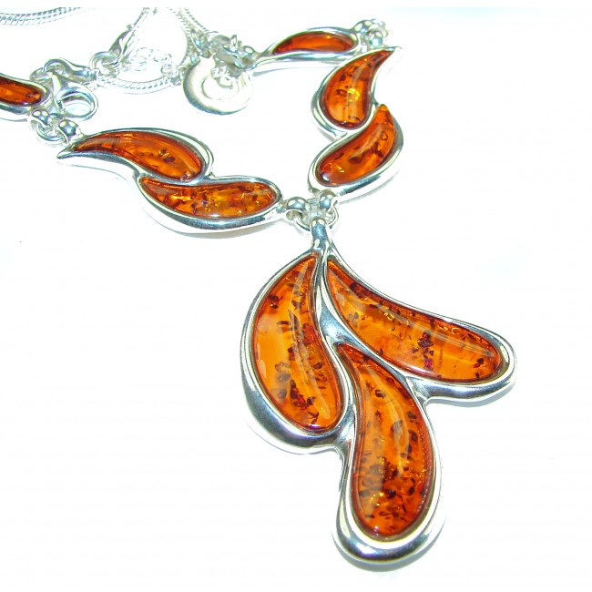 Dazzling Natural Baltic Amber .925 Sterling Silver handcrafted necklace