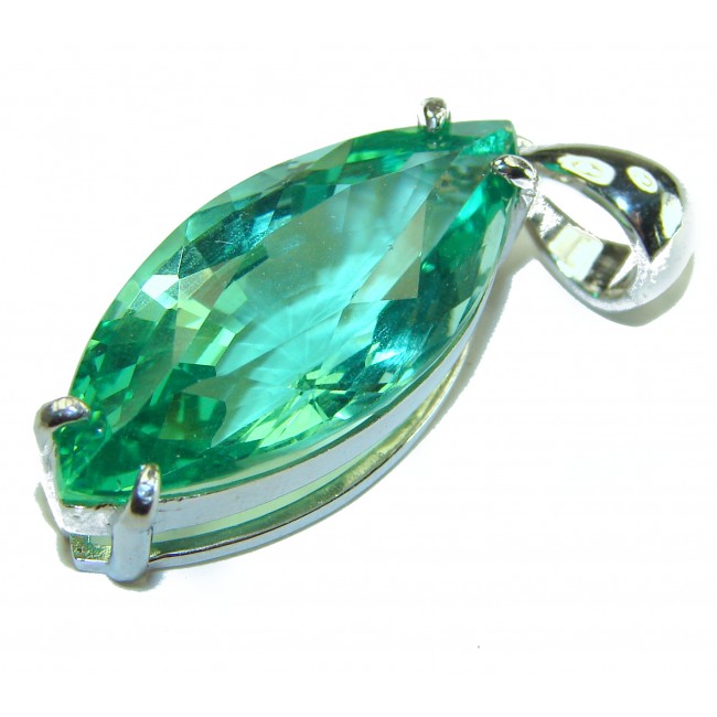 Eau Pure authentic 16.5 carat Aquamarine .925 Sterling Silver Handcrafted pendant