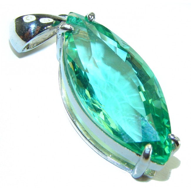 Eau Pure authentic 16.5 carat Aquamarine .925 Sterling Silver Handcrafted pendant