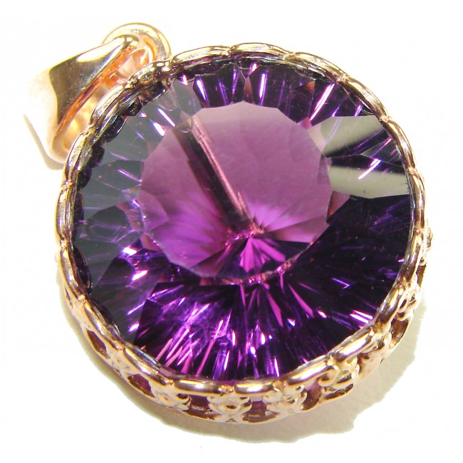 Vintage Design Amethyst 14K Gold over .925 Sterling Silver handcrafted Pendant