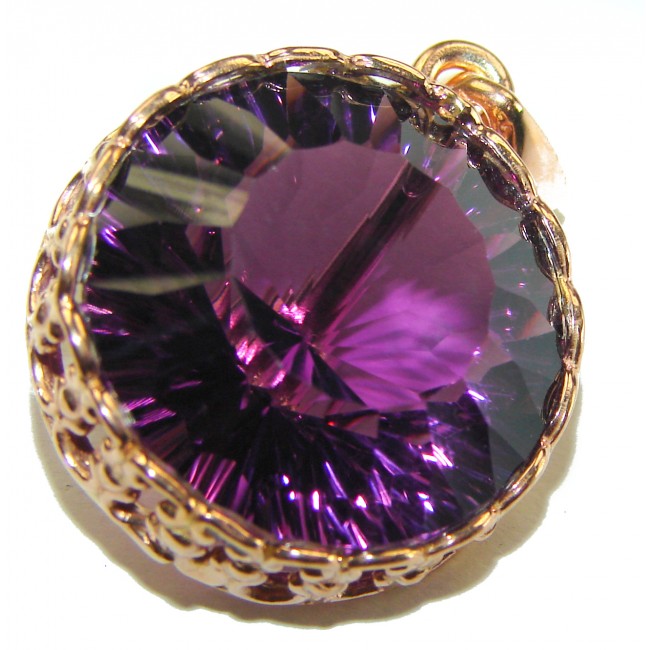 Vintage Design Amethyst 14K Gold over .925 Sterling Silver handcrafted Pendant