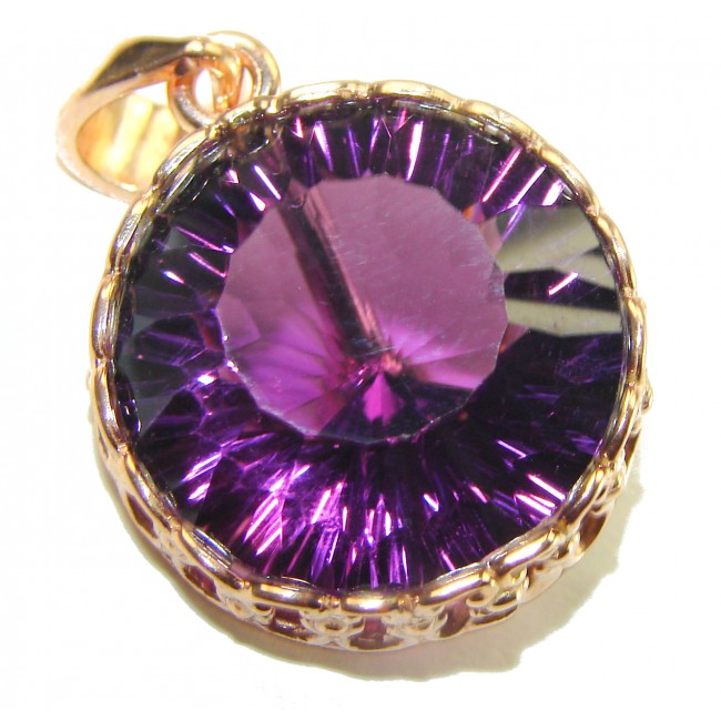 Vintage Design Amethyst 14K Gold over .925 Sterling Silver handcrafted Pendant