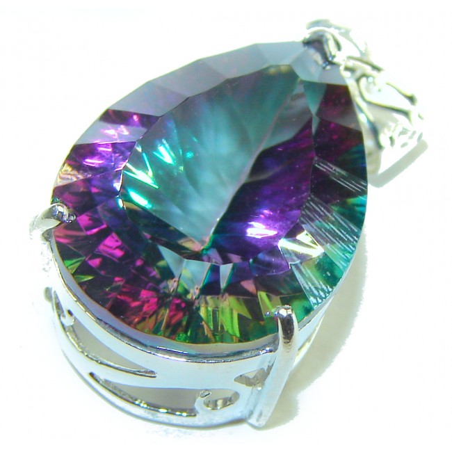 The best quality authentic 12.5 carat Mystic Topaz .925 Sterling Silver handcrafted pendant