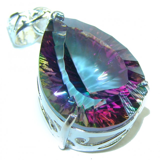 The best quality authentic 12.5 carat Mystic Topaz .925 Sterling Silver handcrafted pendant