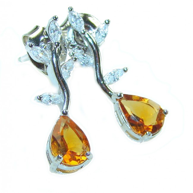 Nicole - Natural 0.5 carat Citrine .925 Sterling Silver Handcrafted Statement Earrings