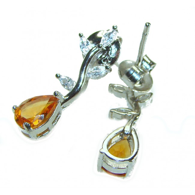 Nicole - Natural 0.5 carat Citrine .925 Sterling Silver Handcrafted Statement Earrings