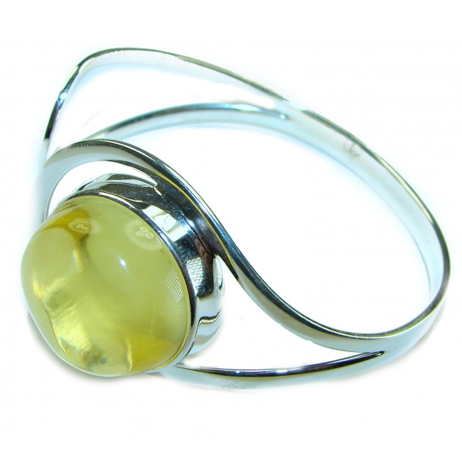 Modern Design Genuine 22.2 carat Baltic Amber .925 Sterling Silver handcrafted Bracelet / Cuff